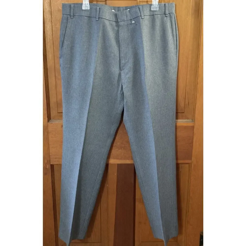 Levi's Action Mens Vtg Suit Sz 44L 36X30 Gray‎ Pinstripe 70s Retro Single Vented